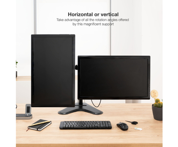 SOPORTE MESA 2 PANTALLAS GIRATORIO E INCLINABLE 17''-32'' NEGRO TOOQ