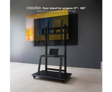SOPORTE SUELO COLOSO CON RUEDAS 37''-100'' NEGRO TOOQ