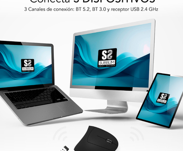 RATON OPTICO DUAL GLIDE VERTICAL ERGO DUAL BATERIA NEGRO SUBBLIM