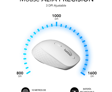 RATON OPTICO DUAL CURVE ERGO DUAL BATERIA BLANCO SUBBLIM