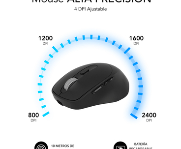 RATON OPTICO DUAL COMFORT ERGO DUAL BATERIA NEGRO SUBBLIM