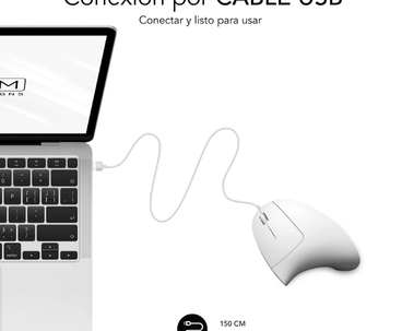 RATON OPTICO DUAL GLIDE VERTICAL ERGO BLANCO SUBBLIM