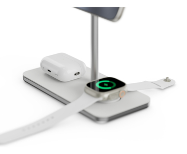 SOPORTE BASE DE CARGA INALAMBRICO 3en1 MAGSAFE PLATA LINQ