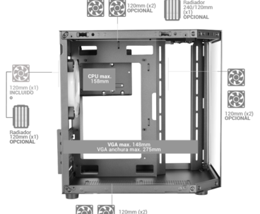CAJA MINITORRE ATX MC-3TLITE BLANCO MARS GAMING